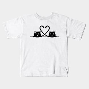 Black cats in love Kids T-Shirt